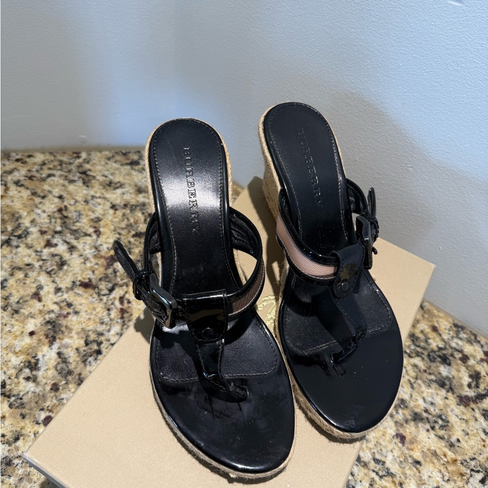 Authentic Burberry Nova Check Pattern Patent Leat… - image 2